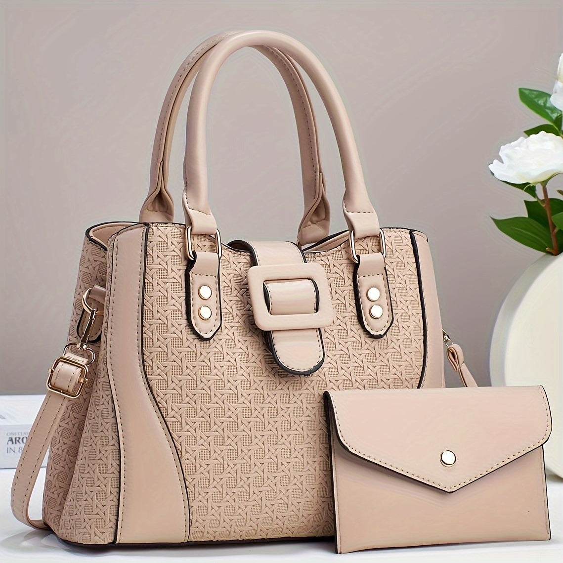 Two-Piece Set Fashion Plaid Shoulder Bag