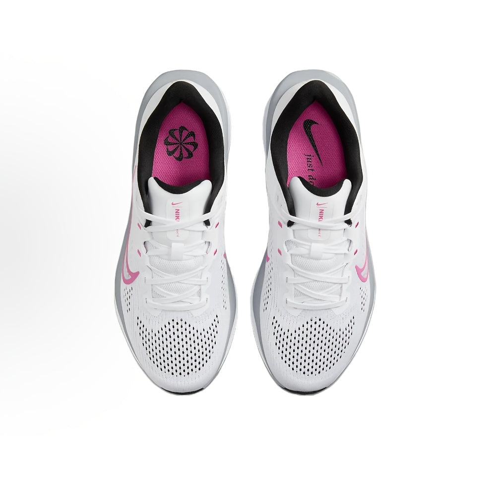 Nike Quest 6 Men's & Women's Breathable Running Shoes - White/Grey/Pink Low-Top Sneakers with Cushioned Arch Support