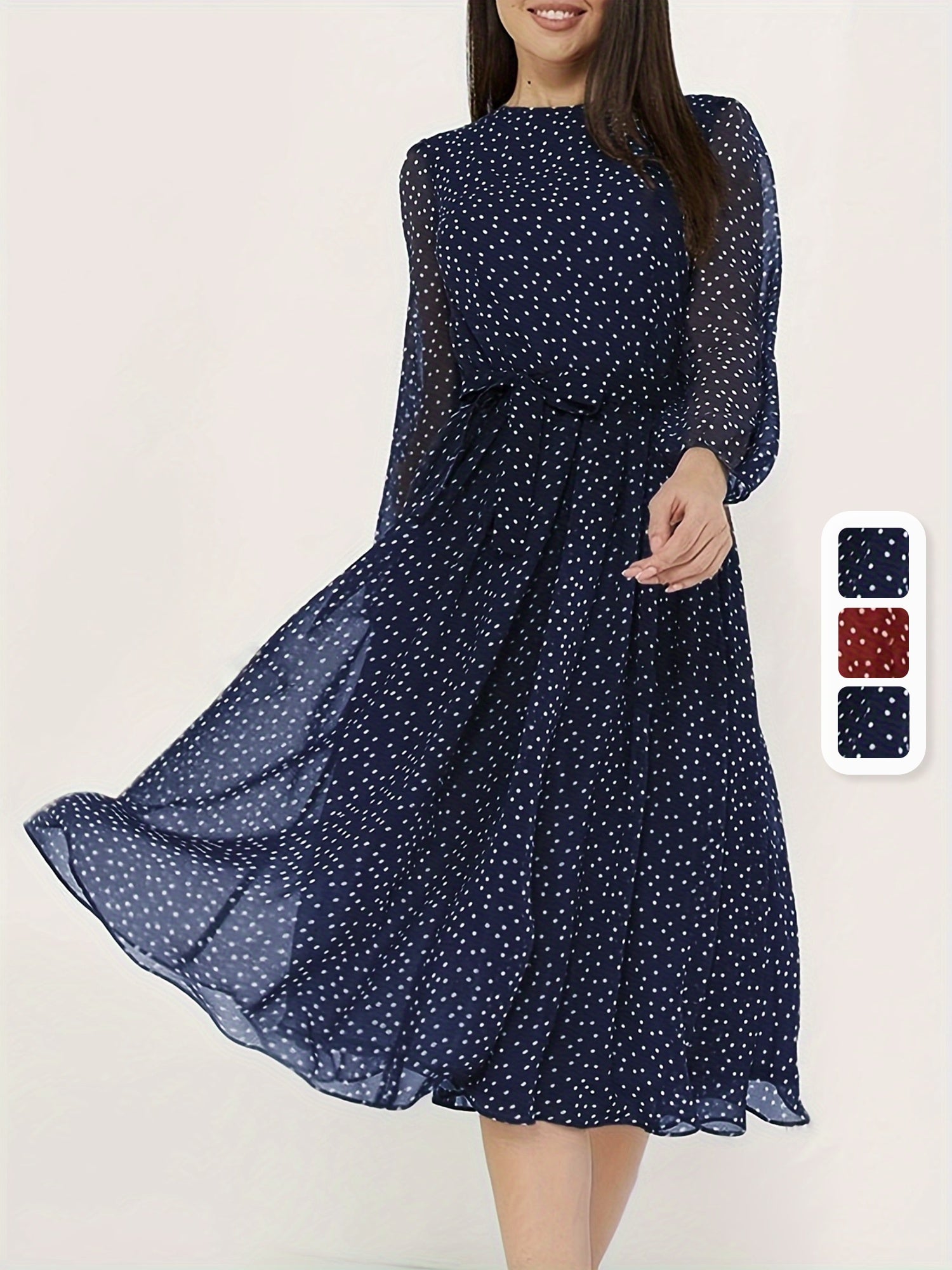 Short Sleeve Round Neck Flared Skirt