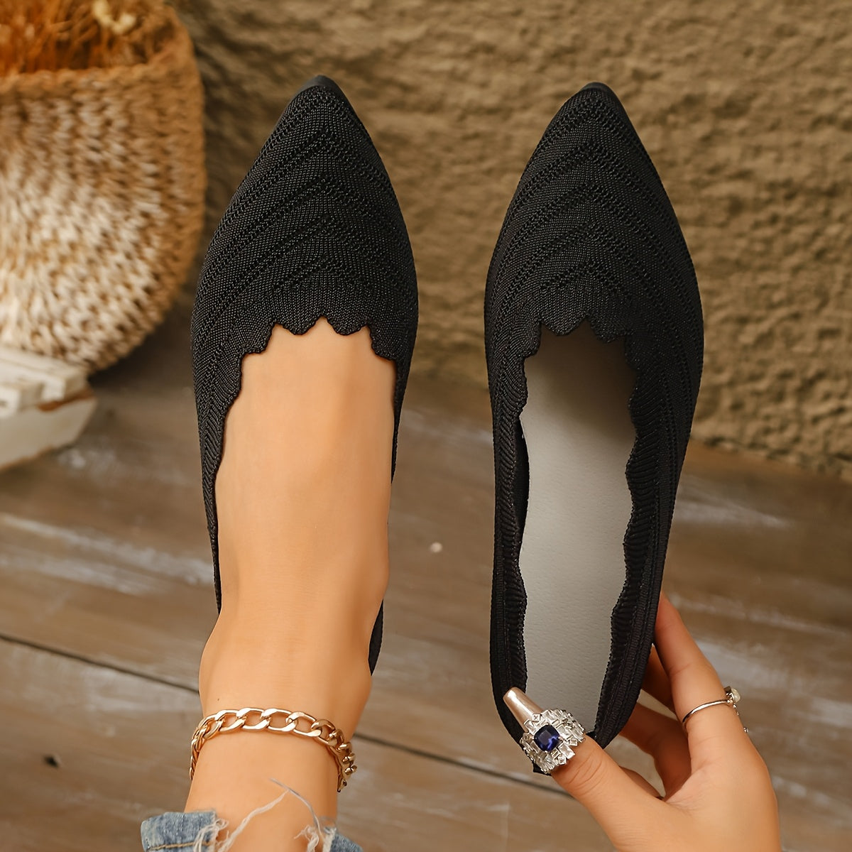 Women's Pointed Toe Flat Shoes, Comfortable Soft Sole