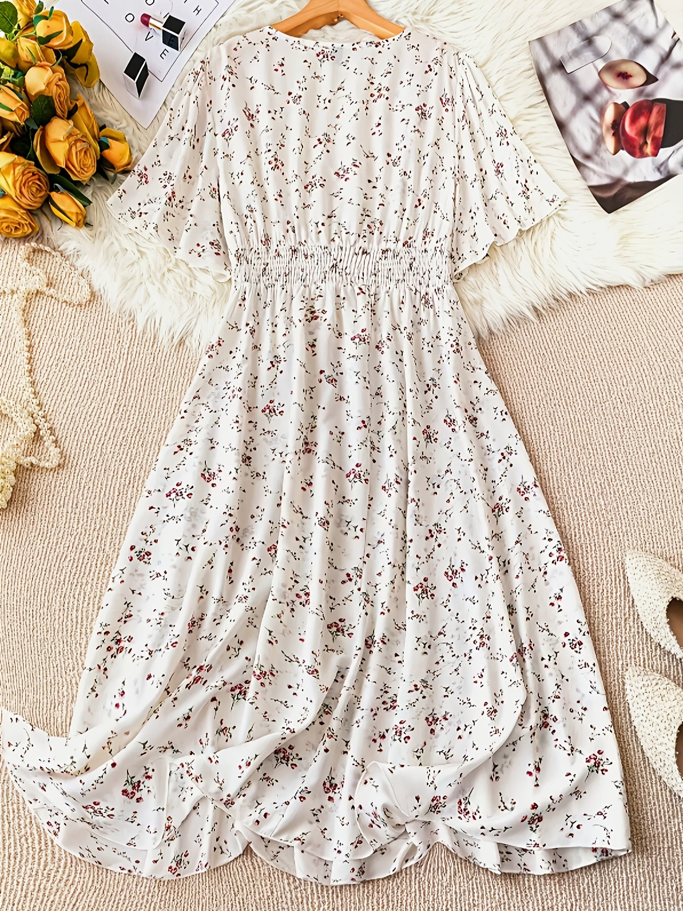 Elegant Plus Size V-Neck Dress