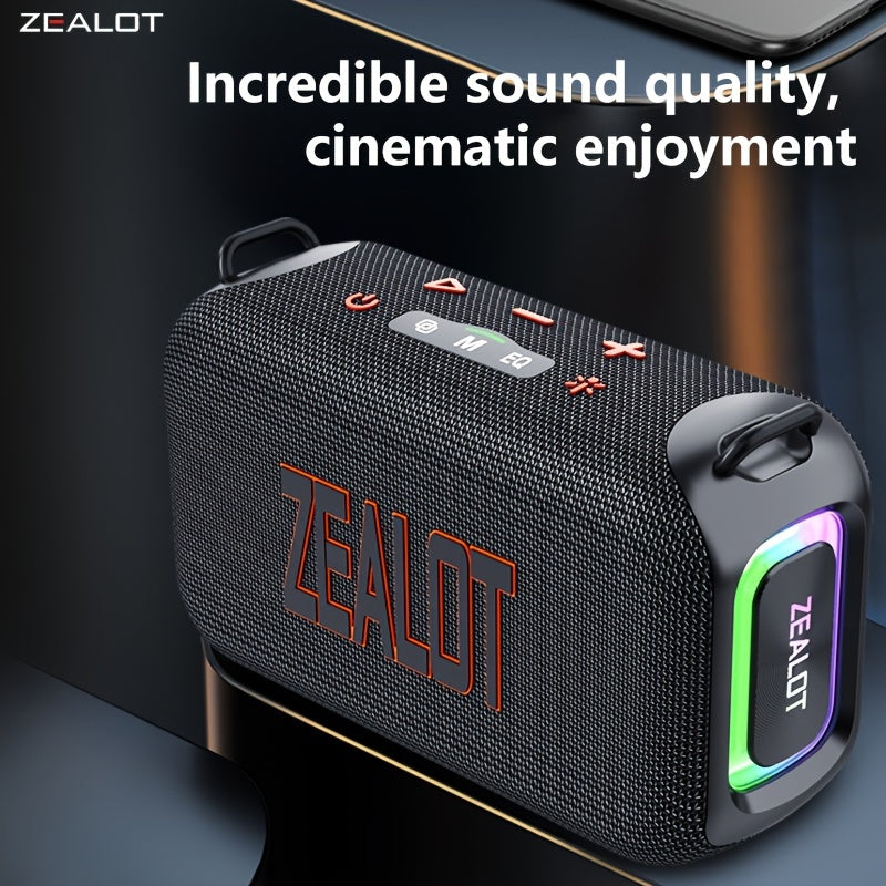 ZEALOT S85 Wireless Speakers, Outdoor Portable Subwoofer Speaker, Hifi Sound quality, RGB light, Dual Pairing