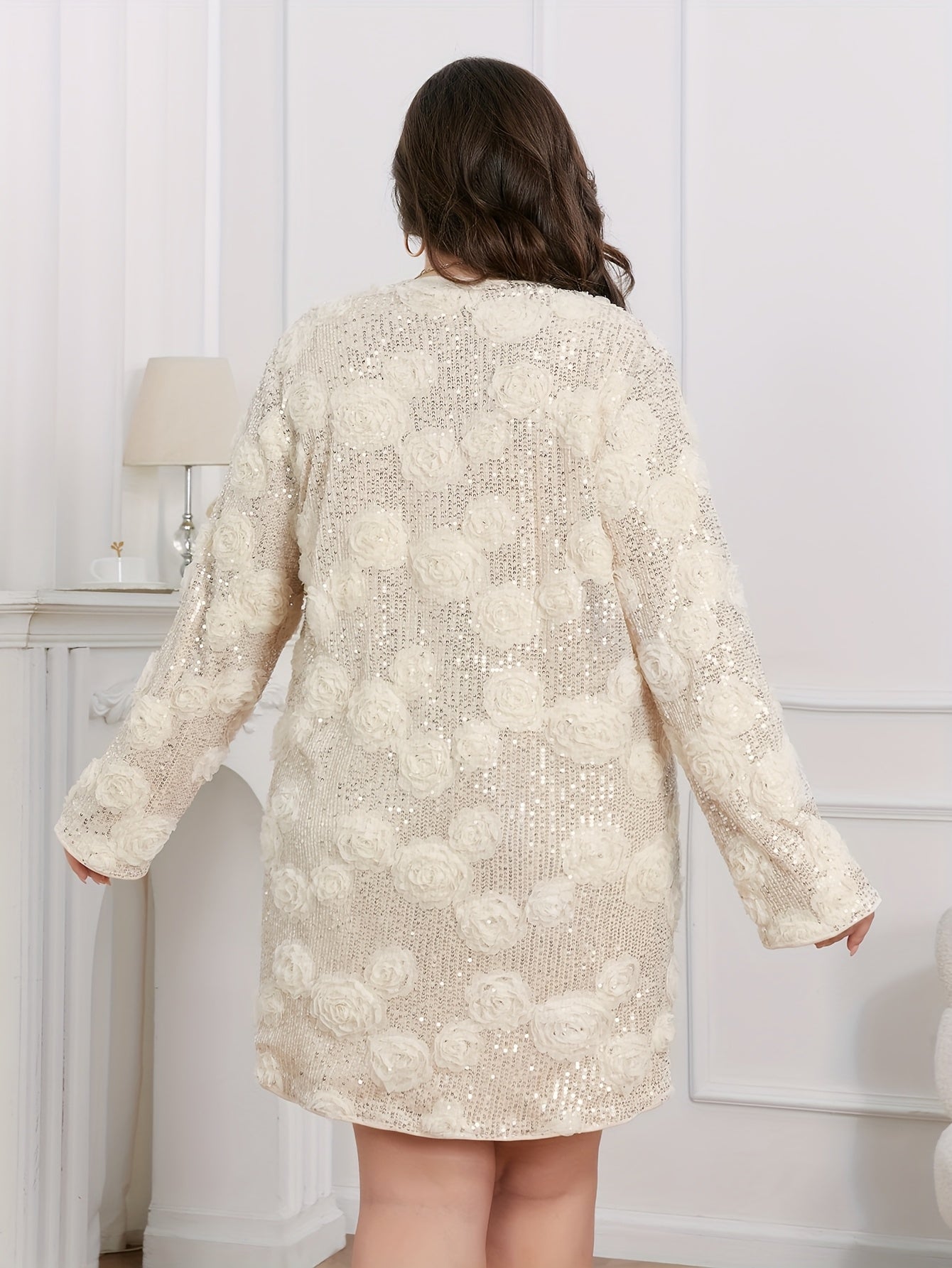 Plus Size, Sequin Blouse - Sparkling Casual & Party Top