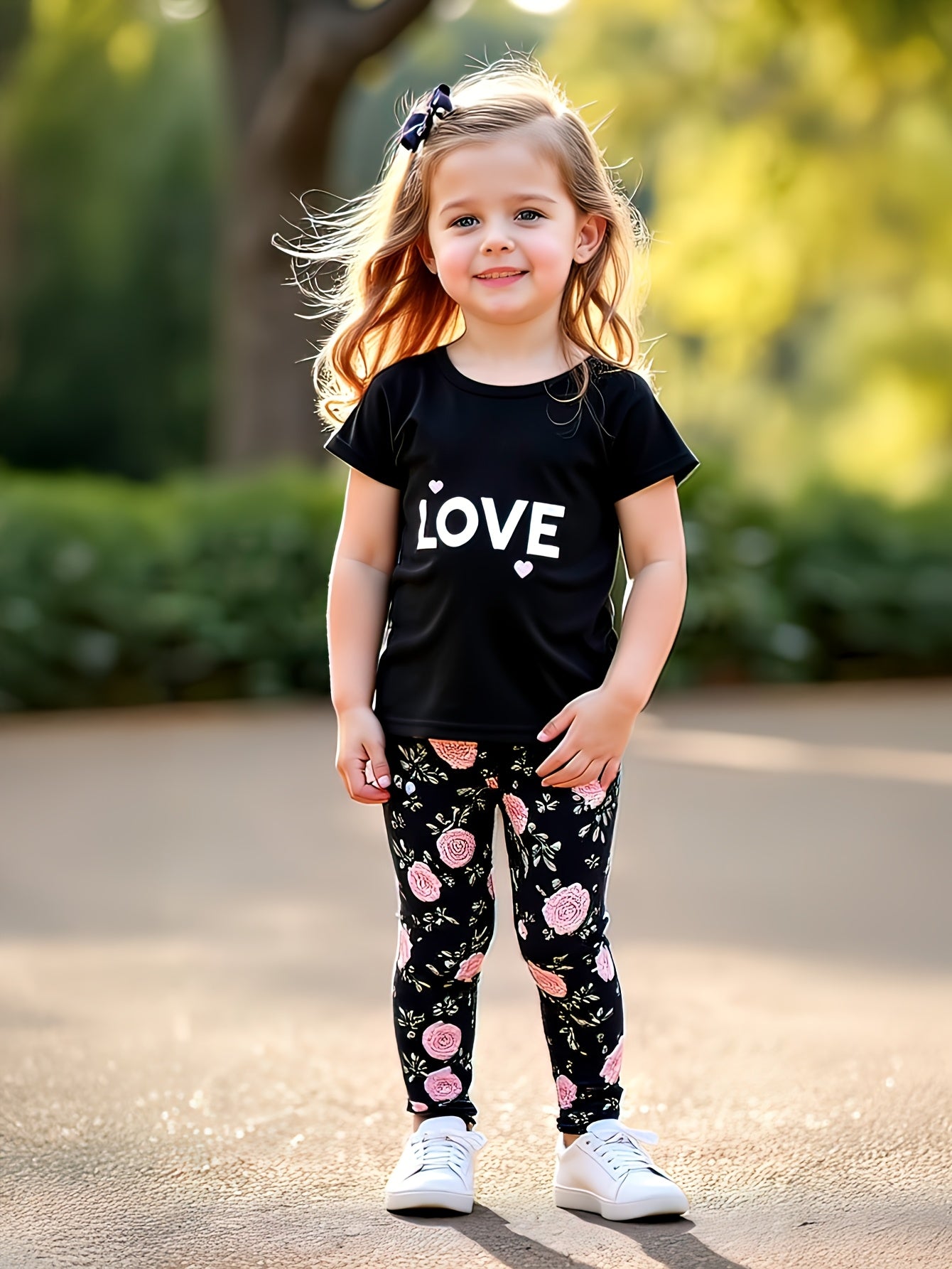 2pcs Simple Summer Girls Fashion Outfit