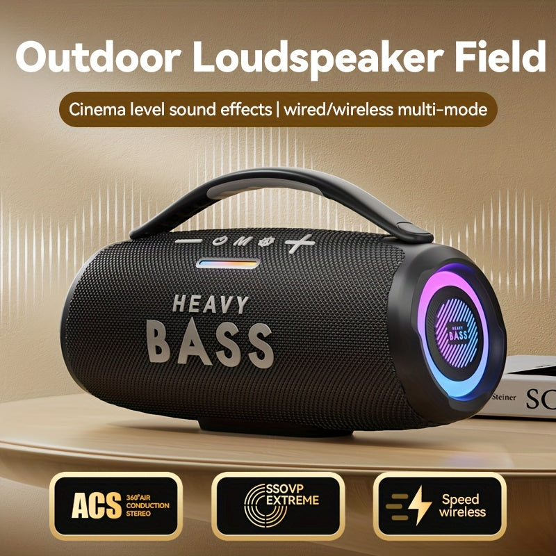 HEAVY BASS 30W wireless Portable Speaker with Subwoofer Surround Sound, USB Charging