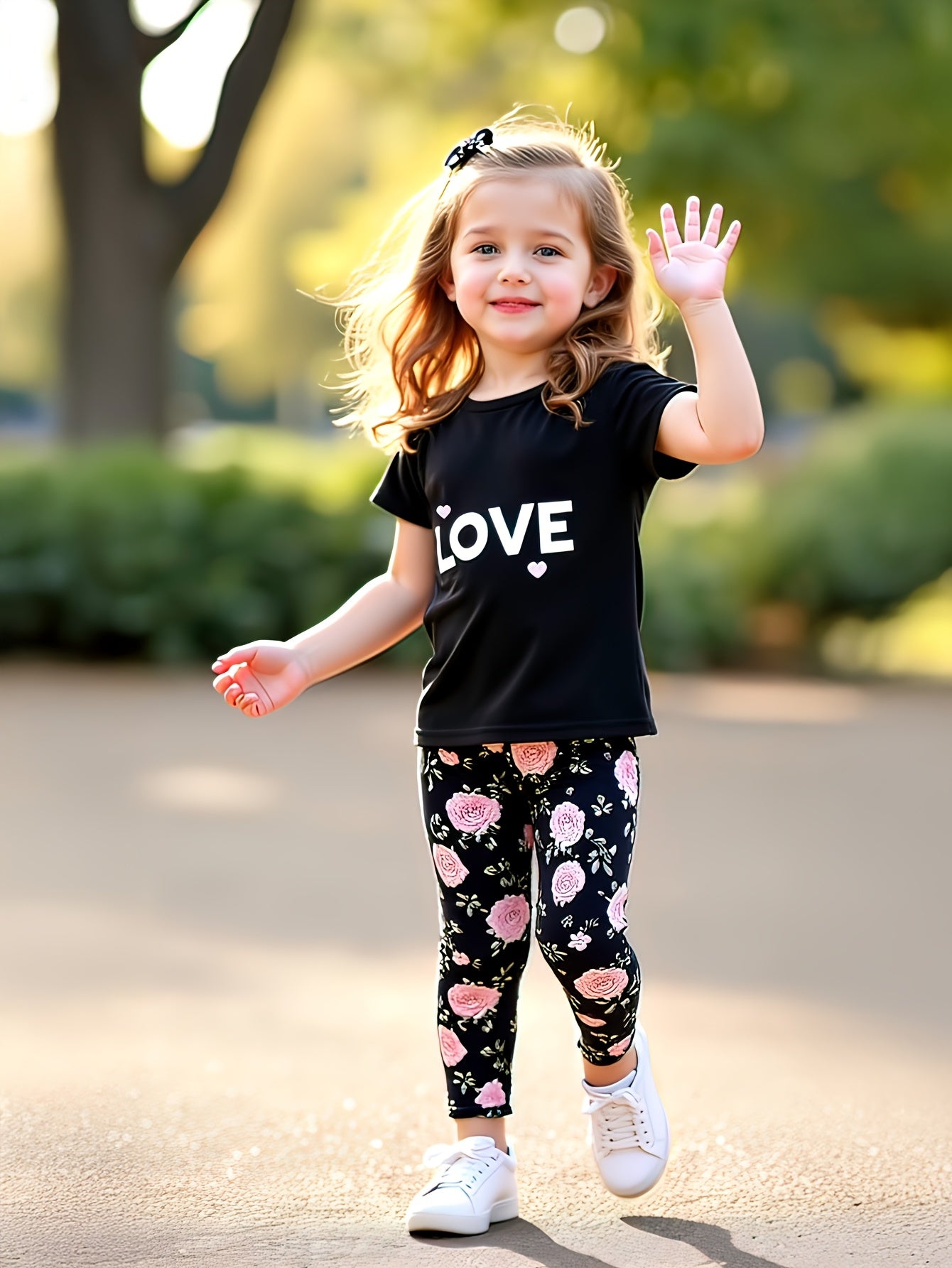 2pcs Simple Summer Girls Fashion Outfit