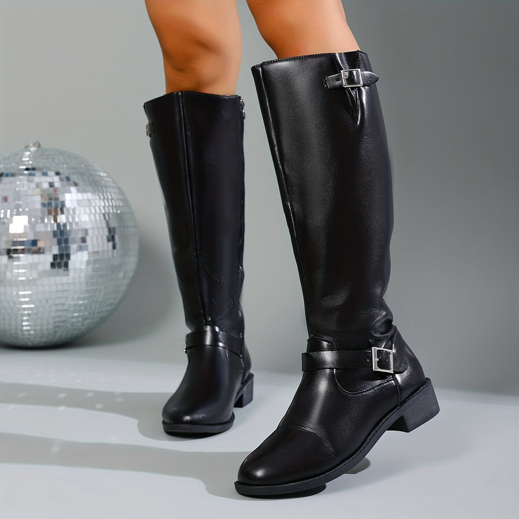 Women's Western Cowboy Boots - Pointed Toe High-Heel Round Toe Ankle Boots with Zipper Closure