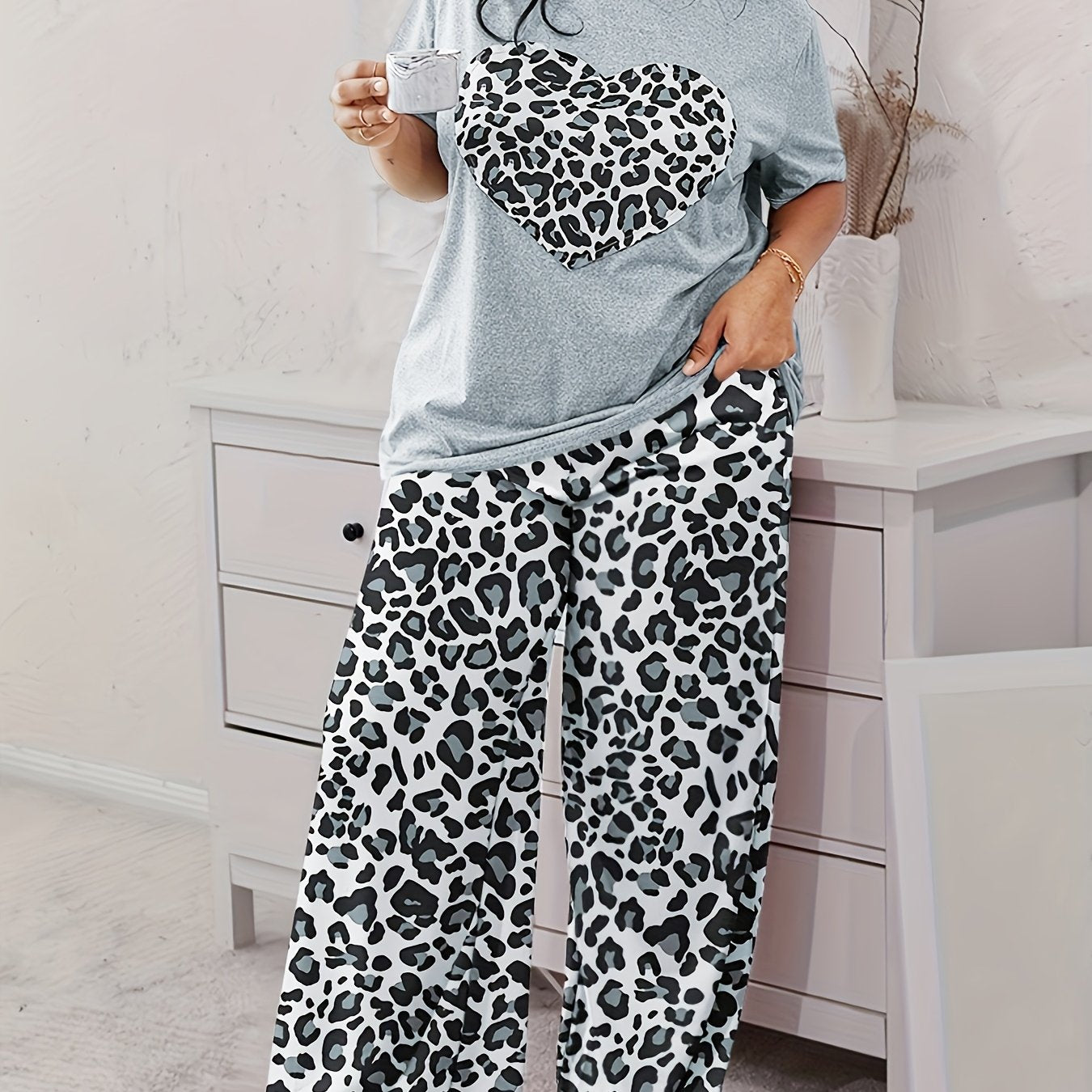 Leopard Print Love Casual Set