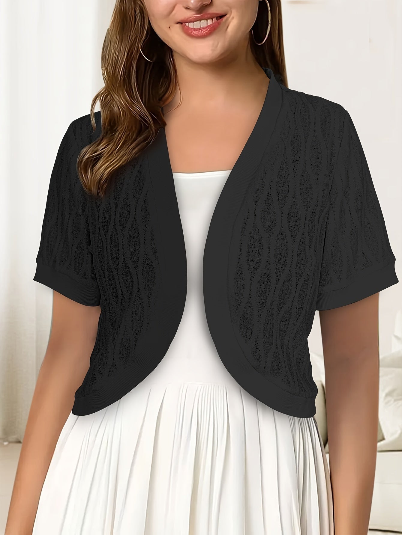 Elegant Open-Front Knit Cardigan