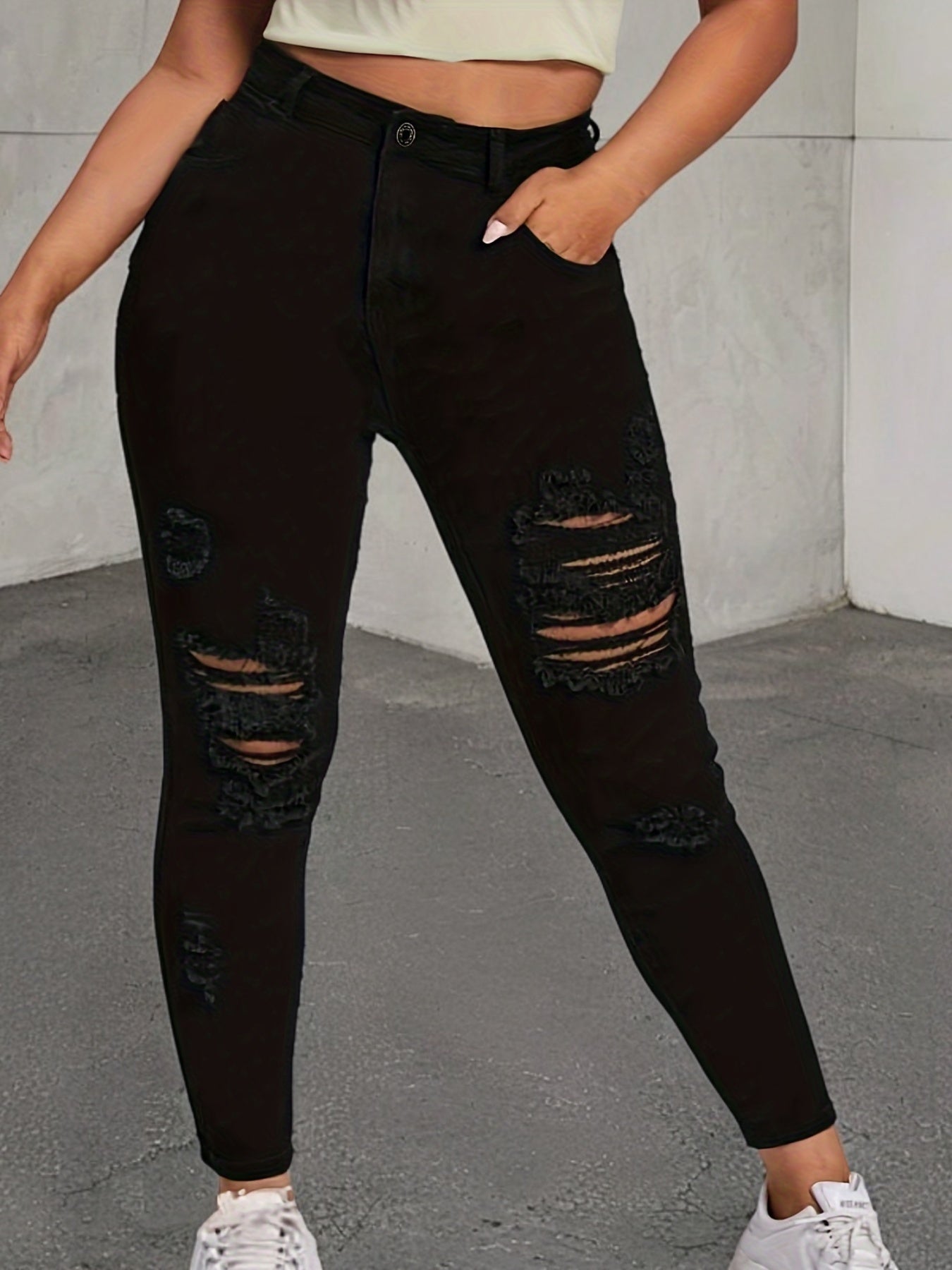 Women's High-Waisted Skinny Jeans - Stretchy Non-See-Through Leggings