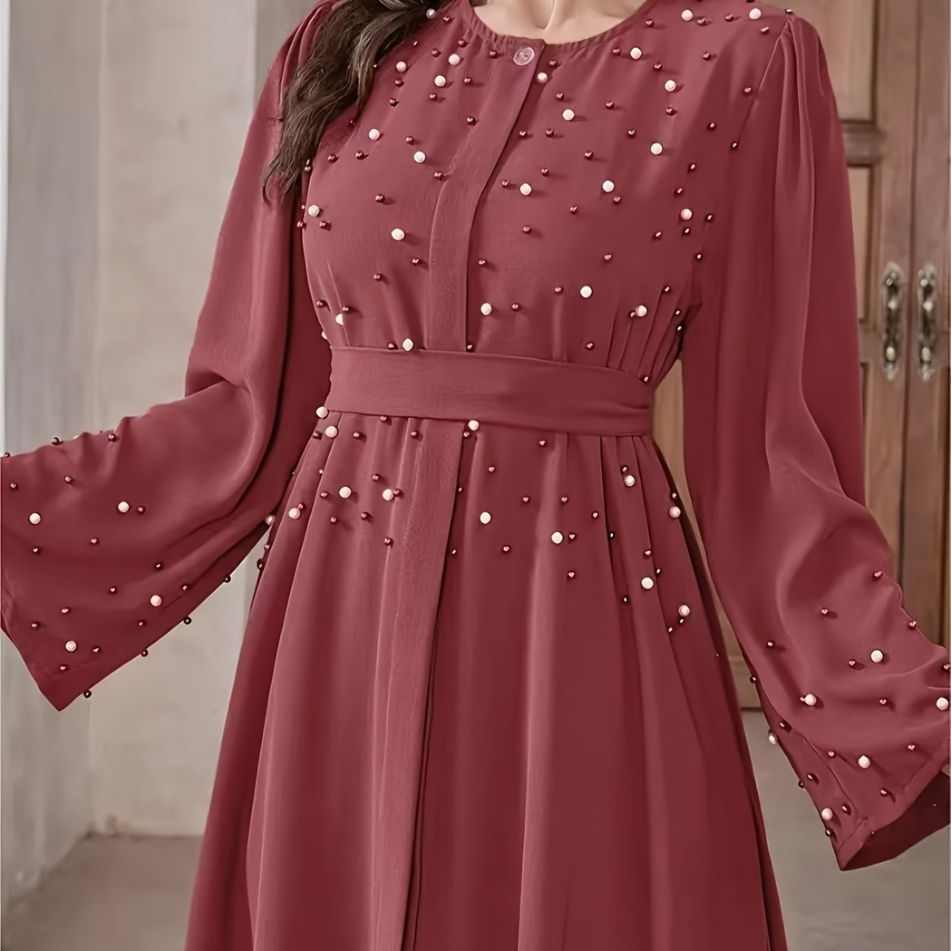 Abaya with Long Sleeves and Belt