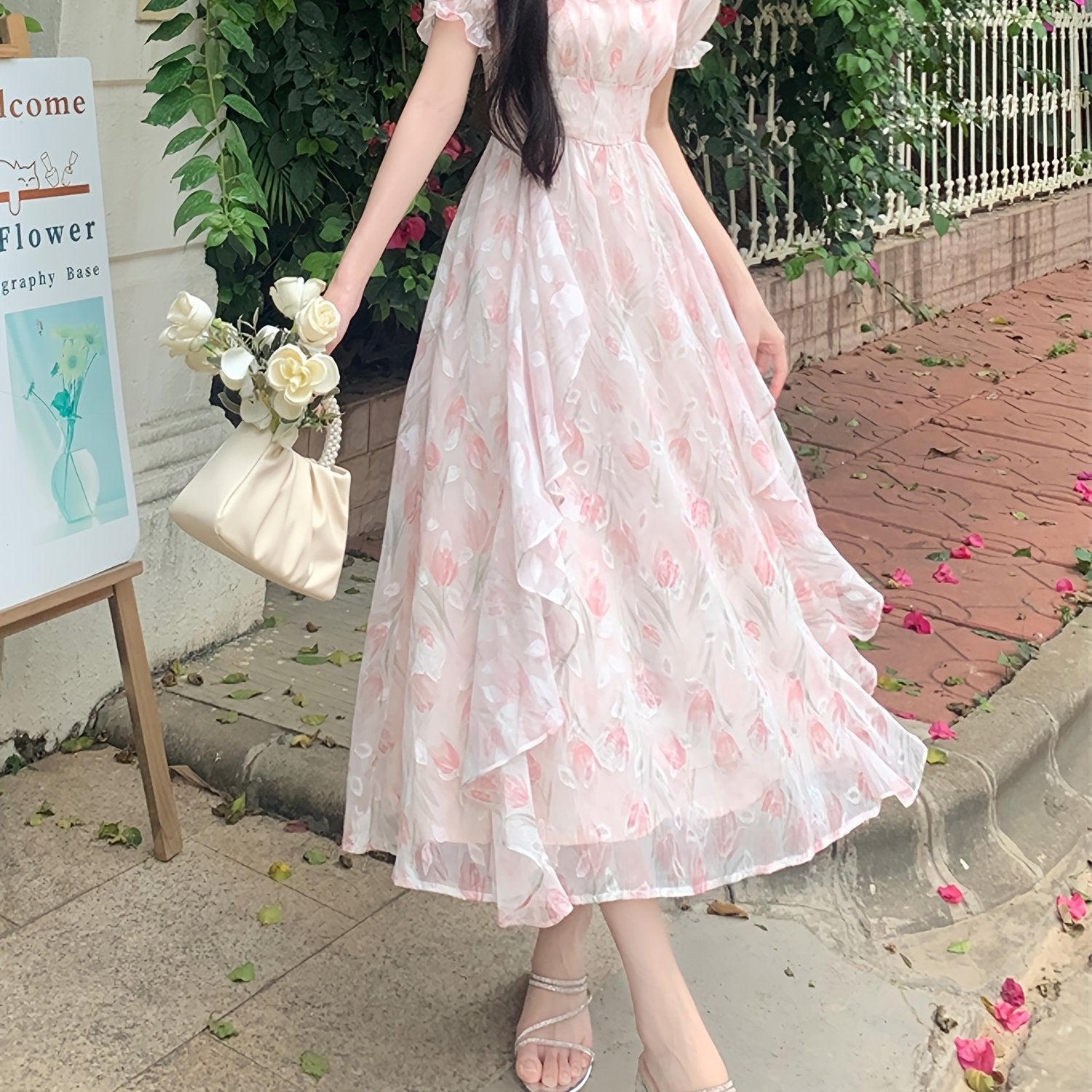 Chiffon Midi Dress for Women