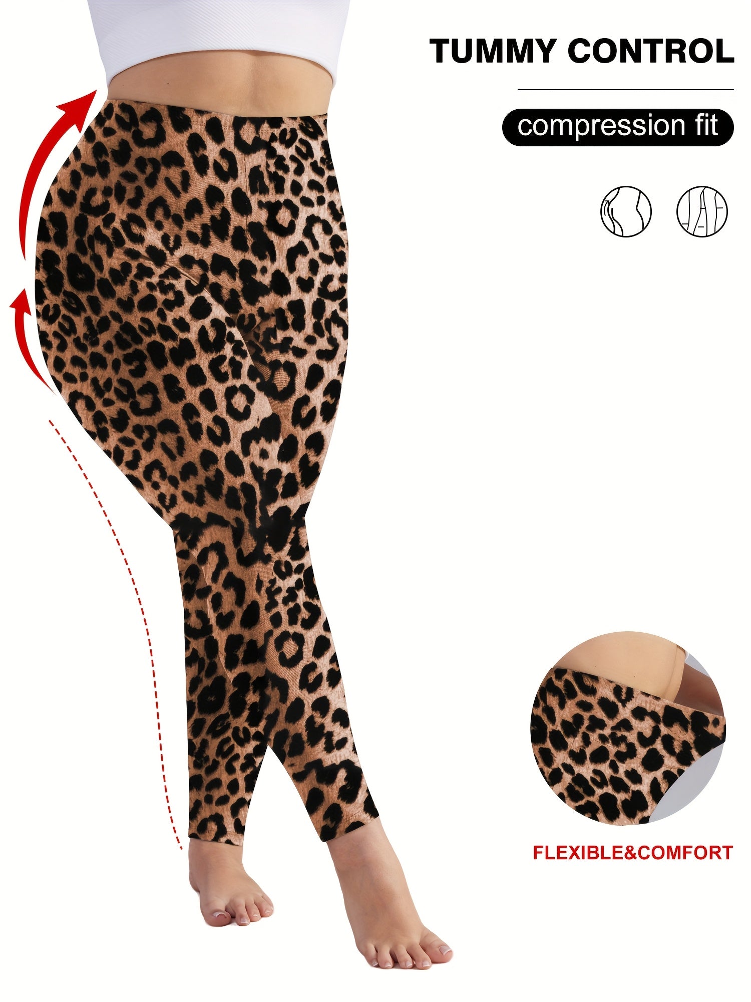 Stretchy High-Waist Plus Size Women's Cropped Leggings