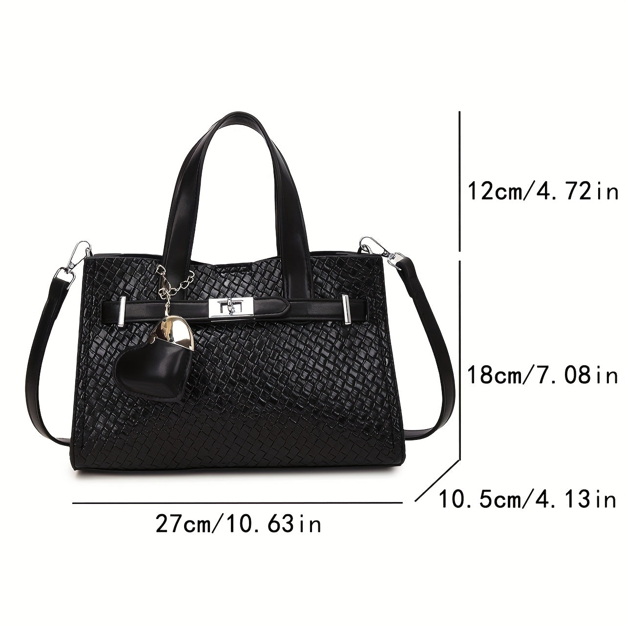 1pc Women’s Shoulder Bag with Woven Ripples