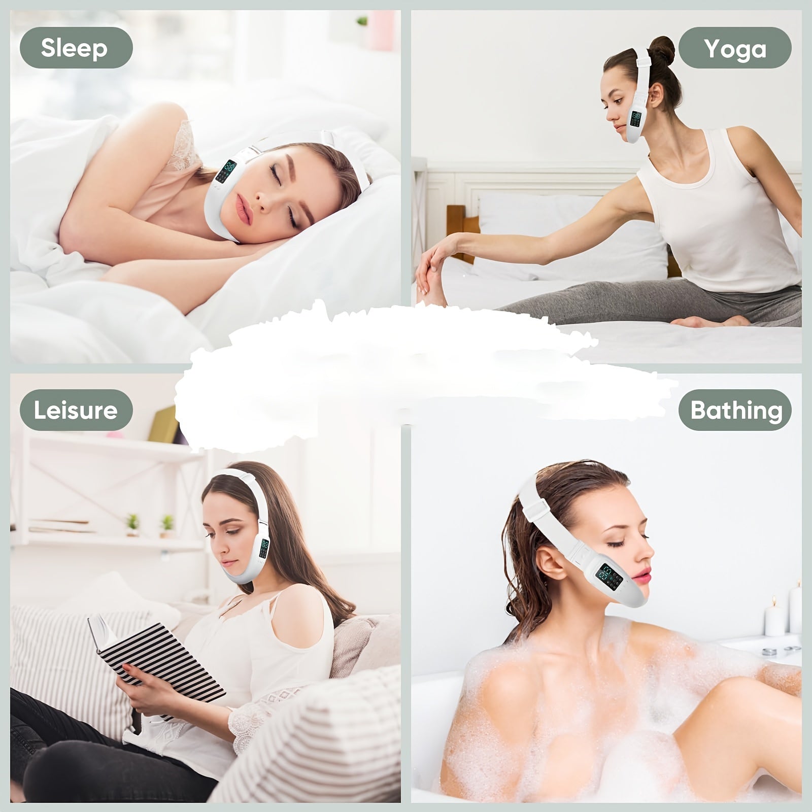Electric Facial Massager, Portable Light Beige Care Device