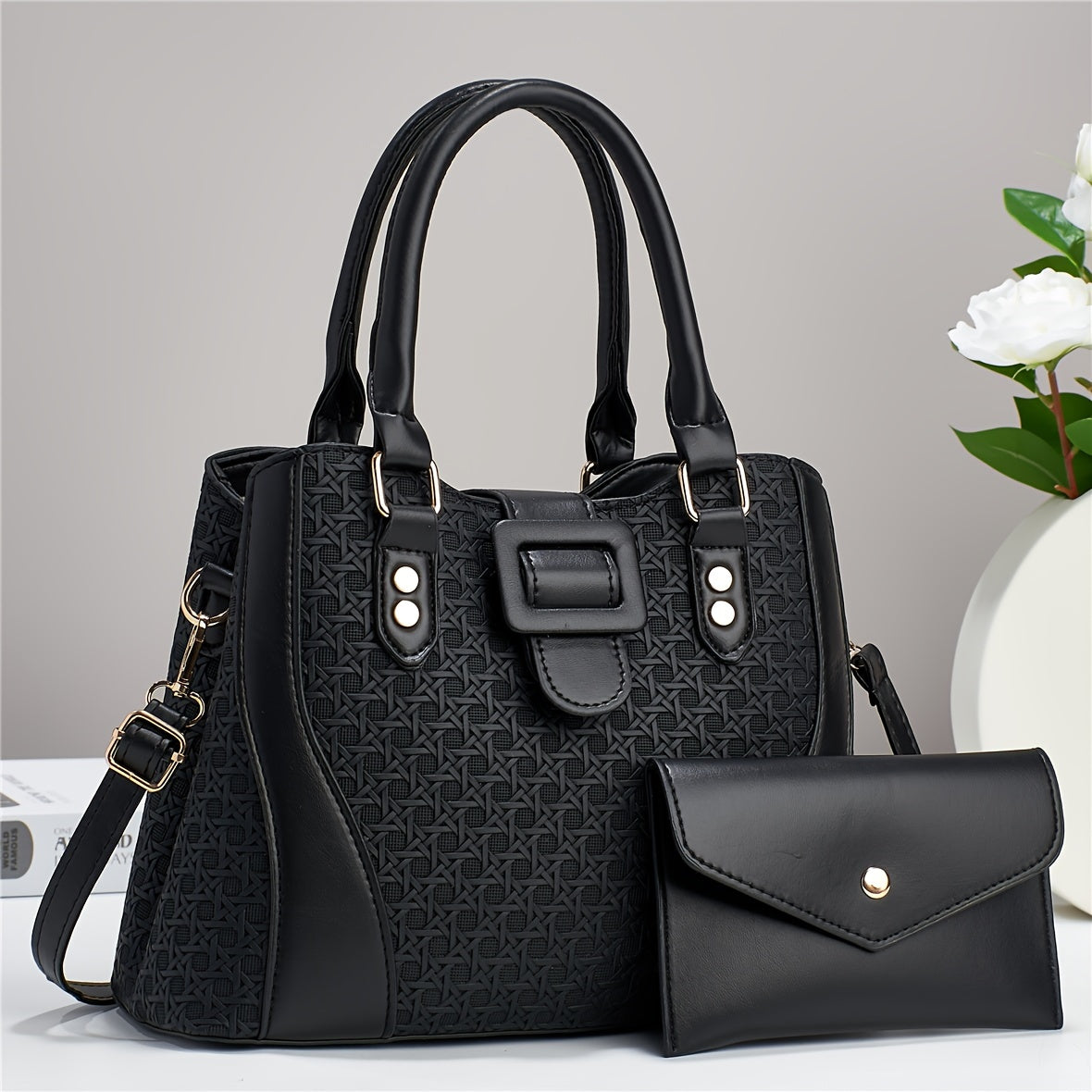 Two-Piece Set Fashion Plaid Shoulder Bag