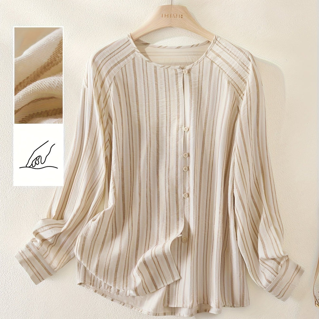 Commuting & Artistic Feel Shirt Features a Color-Striped Design That Mimics