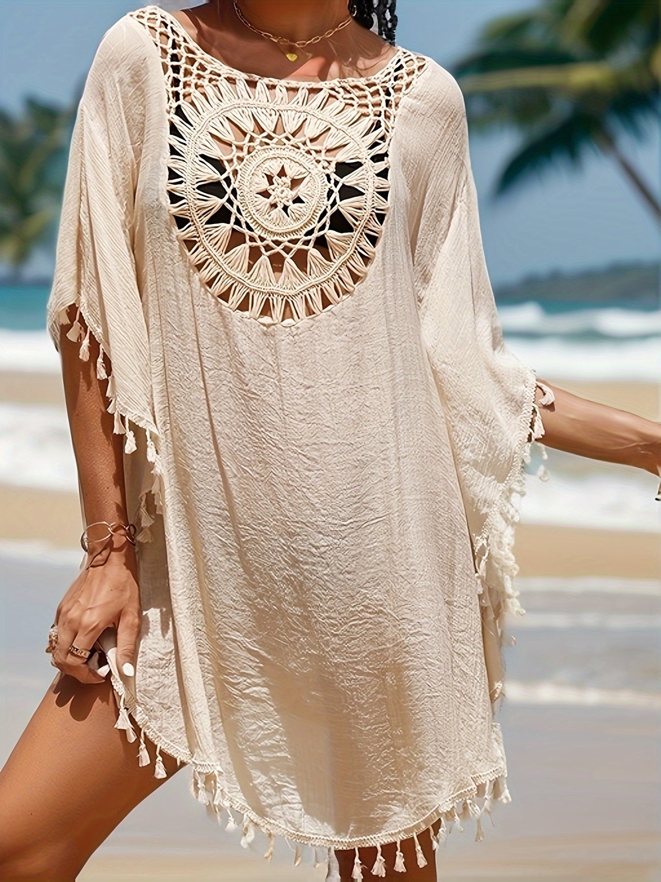 Lightweight Semi-Sheer Crochet Cover-Up