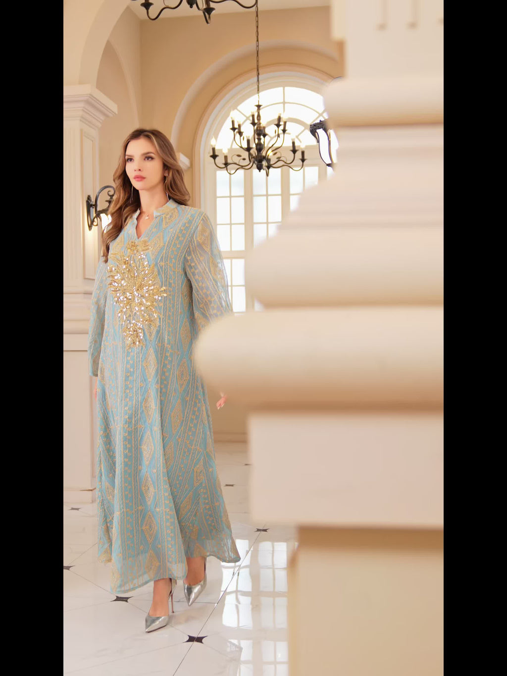 Women's Elegant Long Sleeve Abaya Robe