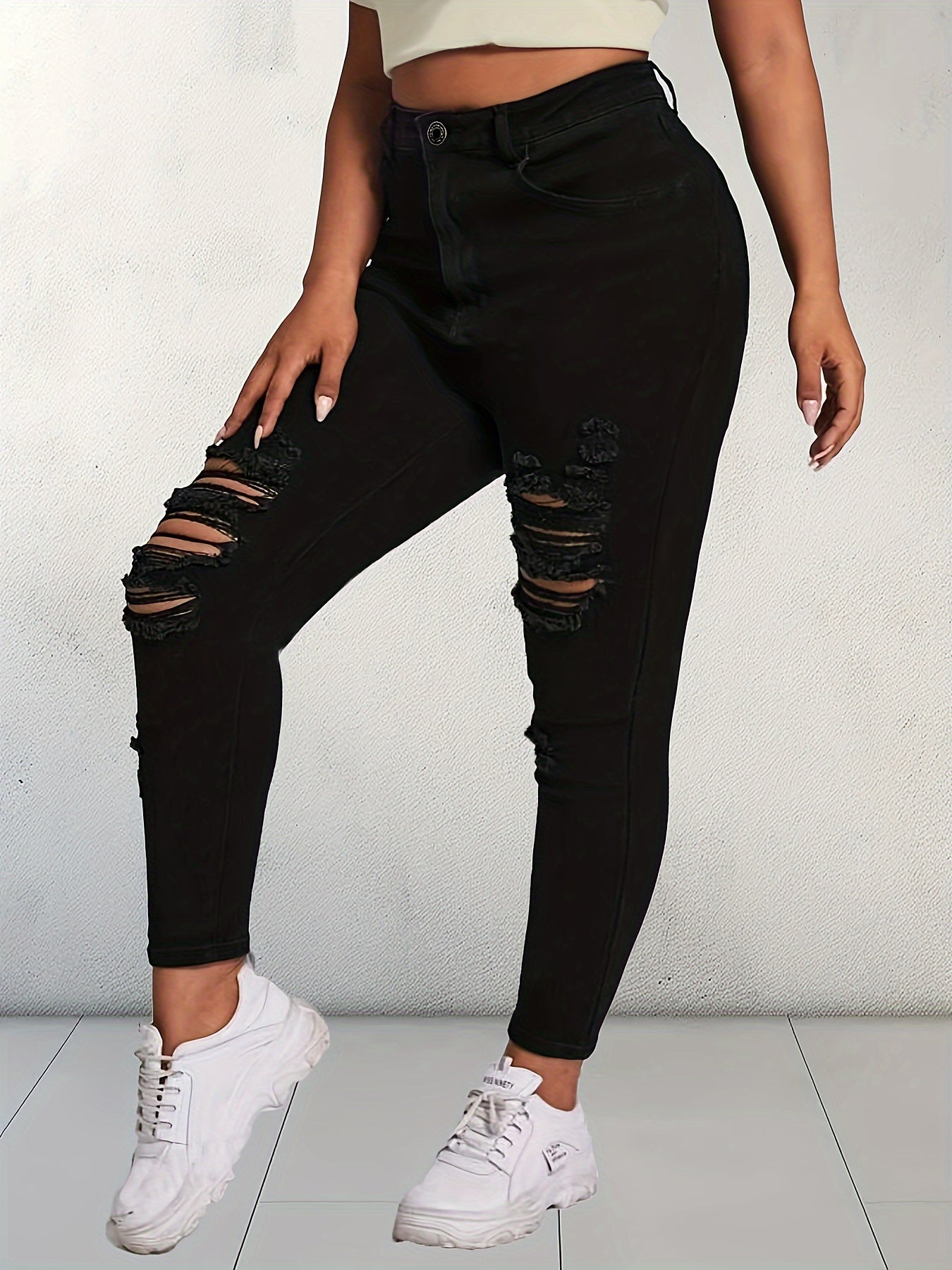 Women's High-Waisted Skinny Jeans - Stretchy Non-See-Through Leggings