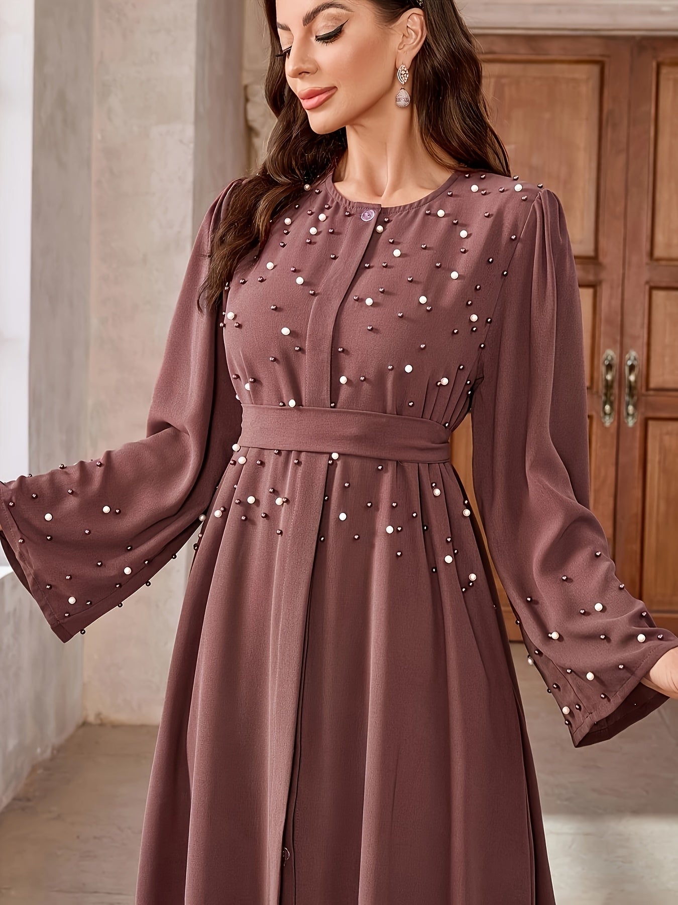 Abaya with Long Sleeves and Belt