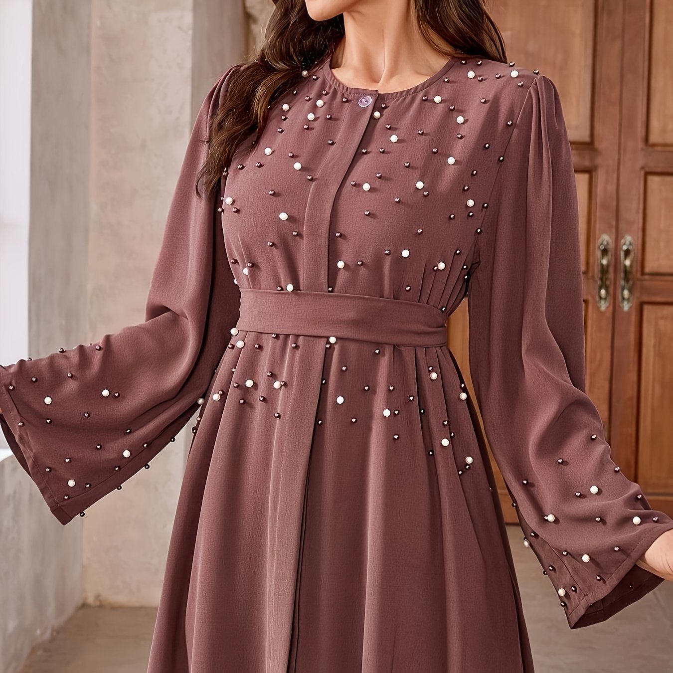 Abaya with Long Sleeves and Belt