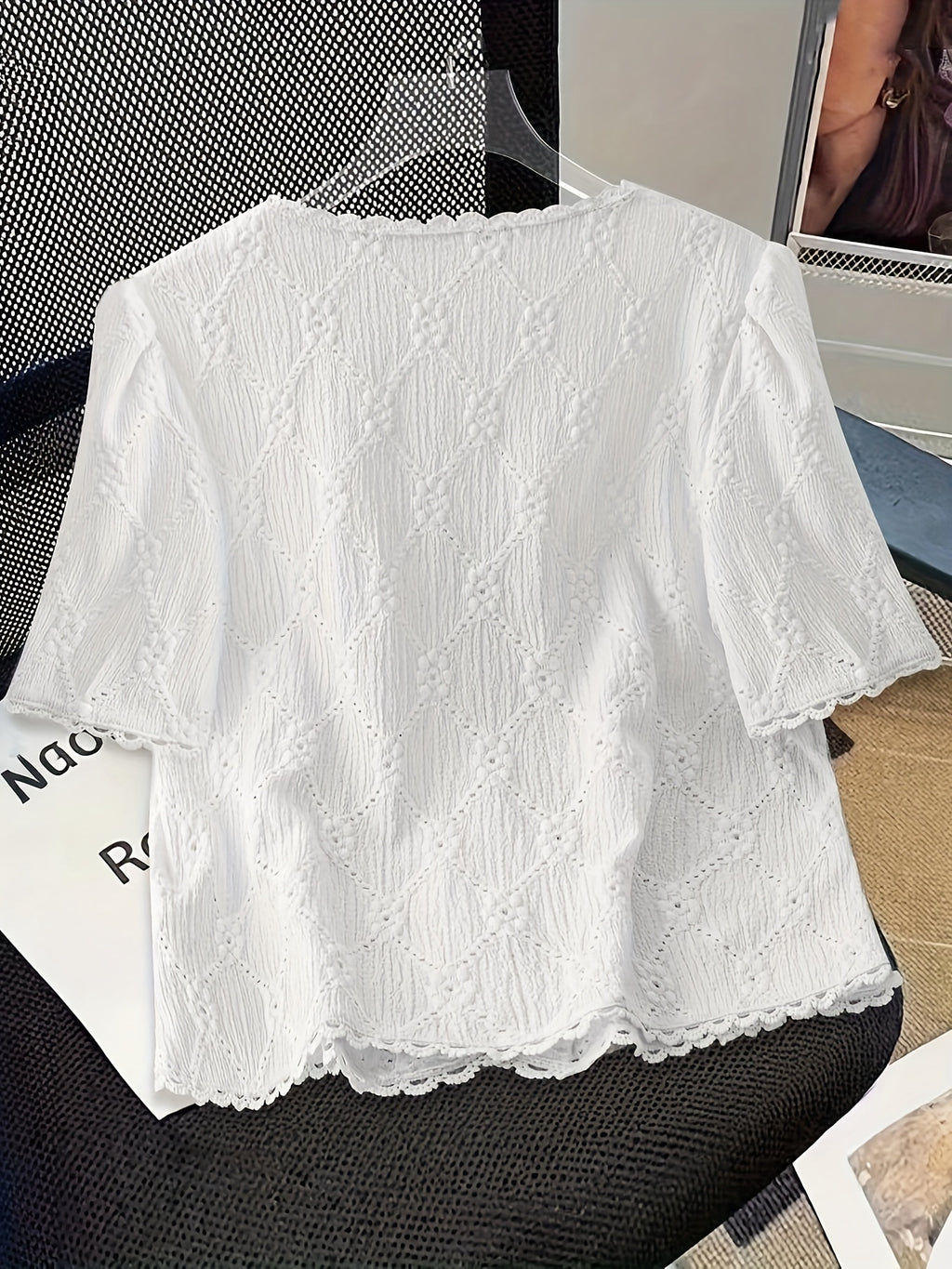 Women's Elegant V-Neck Short Sleeve Blouse