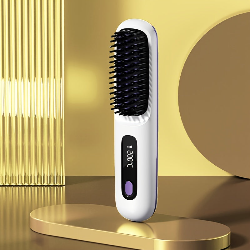 Portable cordless straight hair comb, rapid heating