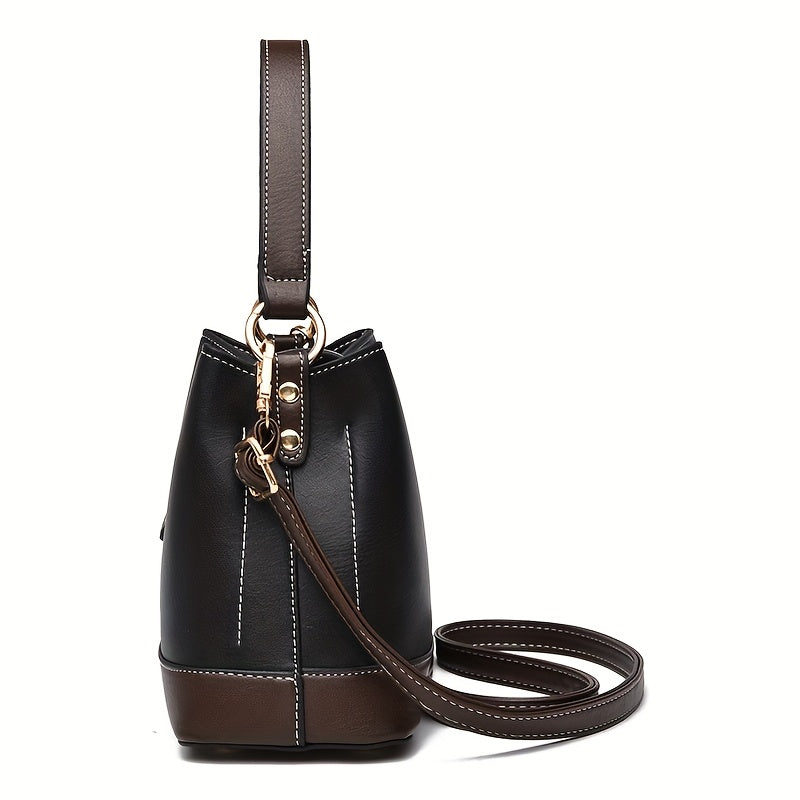 Women's Tote Bag Sleek Minimalist Shoulder Crossbody Bag with Golden-Tone