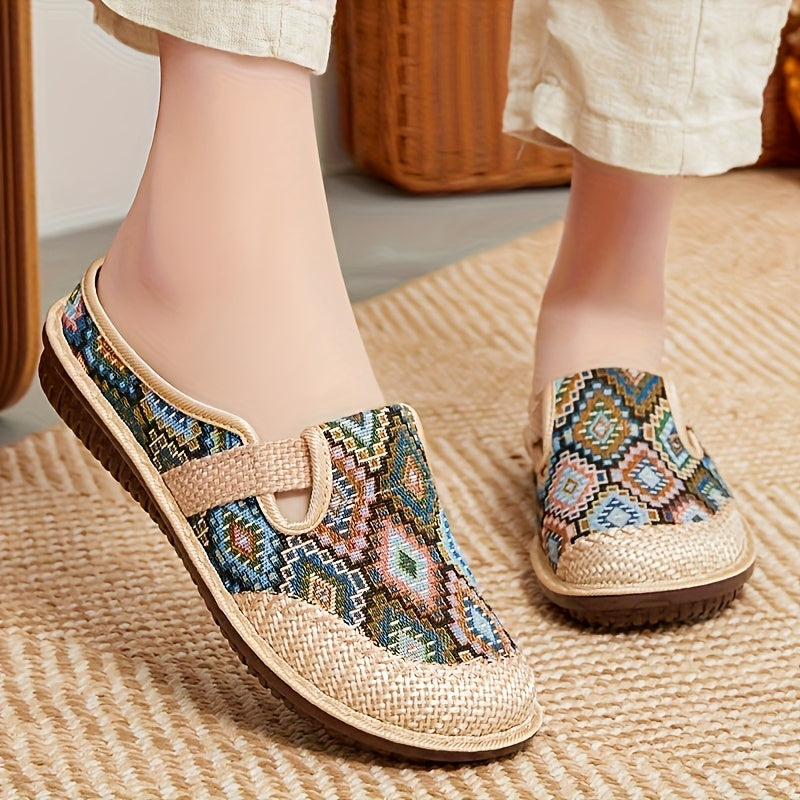 Women's Bohemian Style Slip-On, Casual Flat Walking Shoes