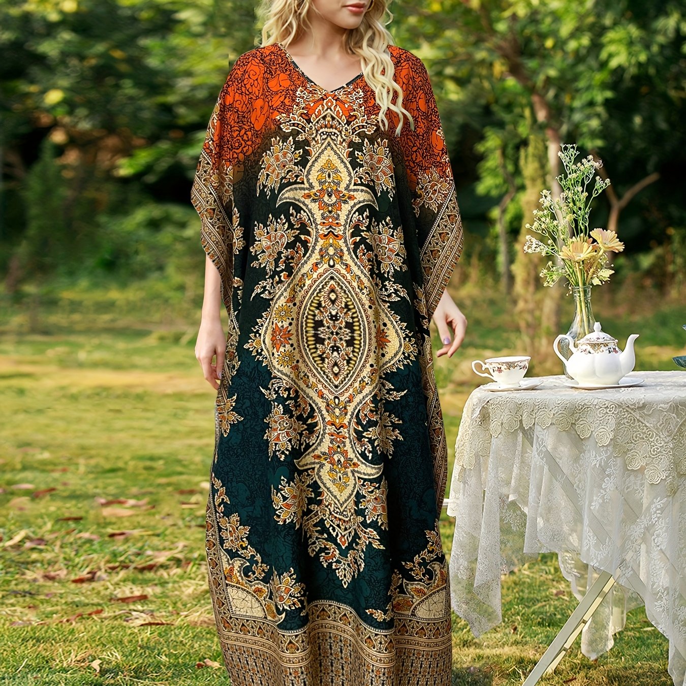 Plus Size Women's Bohemian Vacation Dress