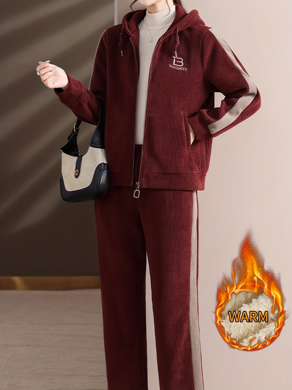 Women's Middle-Aged Mom's Winter New -Lined Warm Set - Windproof Thickened Outerwear