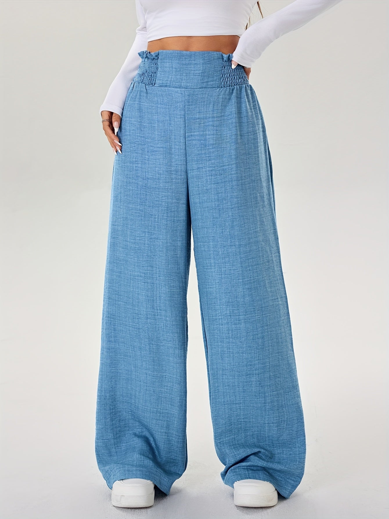 Women's Casual Denim Wide-Leg Pants
