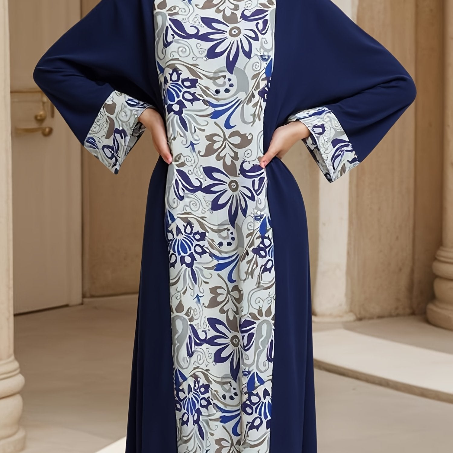 Middle East European and American Spring Summer Floral Print Dress