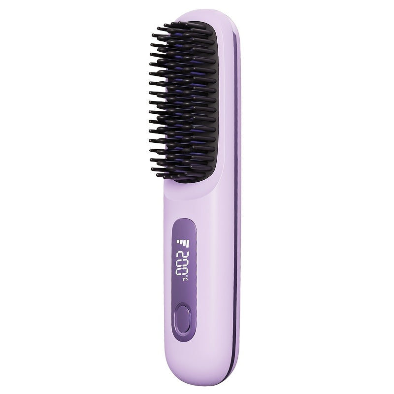 Portable cordless straight hair comb, rapid heating