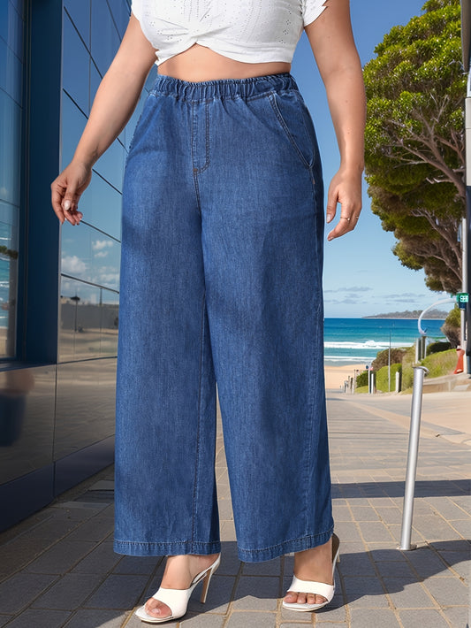 Plus Size Women's High-Waisted Straight-Leg Jeans