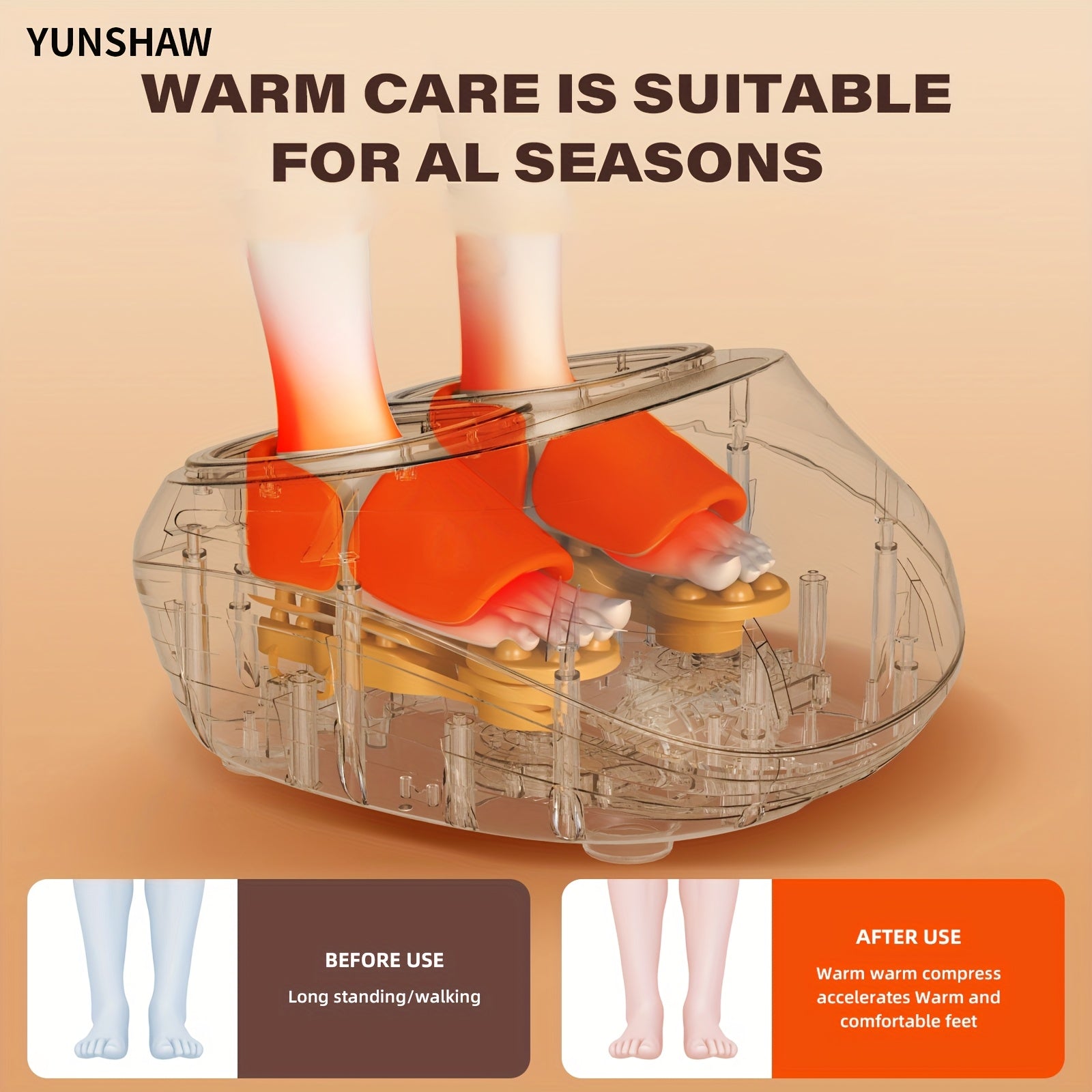 Foot Massager Device Featuring Comforting Heat and Intense Kneading