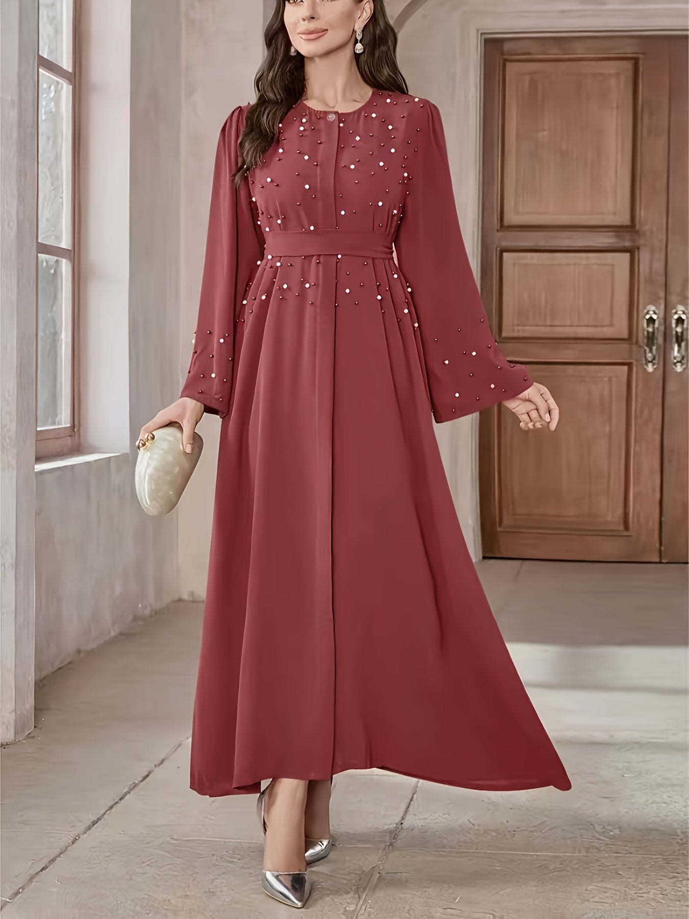 Abaya with Long Sleeves and Belt