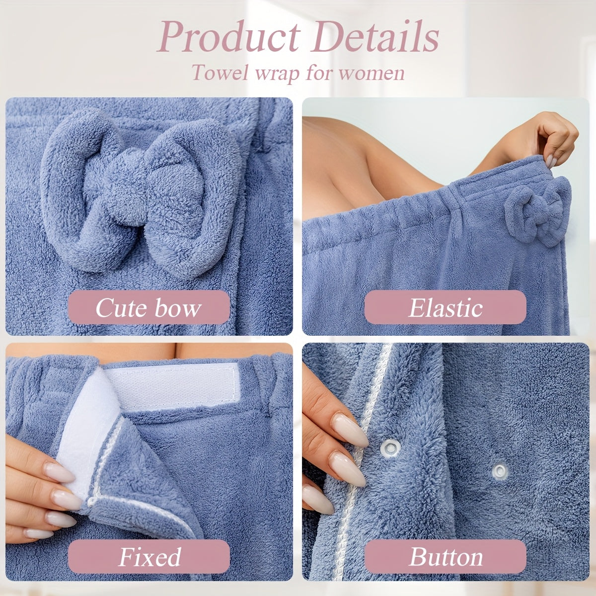 Extra Large & Thick Bathrobe with Adjustable Hook-and-loop Fastener