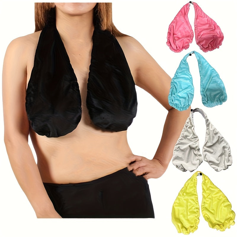 1pc Soft Microfiber Backless Towel Bra | Dual-Sided Fluffy Design for Beach