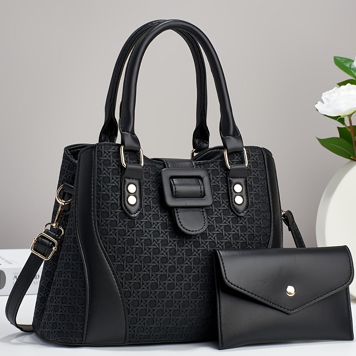 Two-Piece Set Fashion Plaid Shoulder Bag
