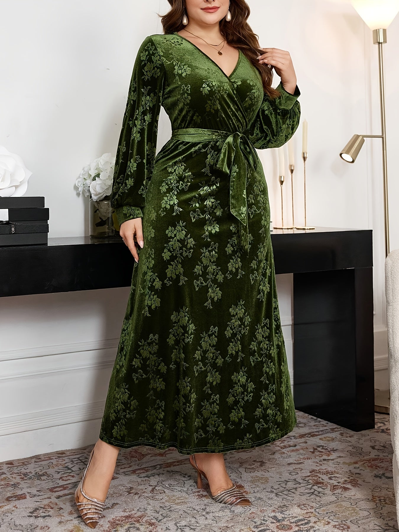 Women's Plus Size Fashion Autumn/Winter New Halloween Christmas Warm Velvet Embossed