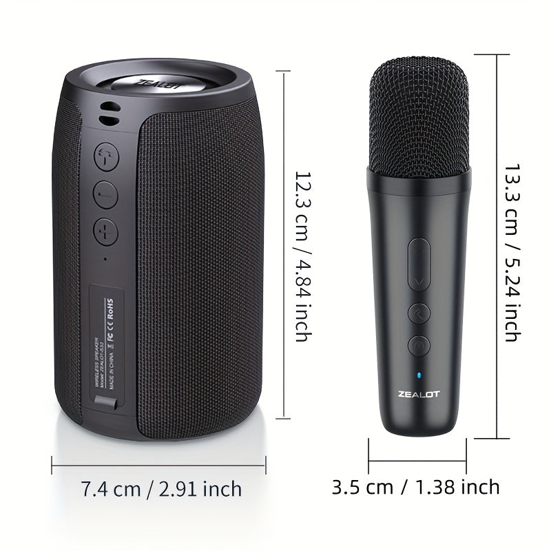S32 Wireless Speakers Two Wireless Microphones, Portable Design, Booming Bass