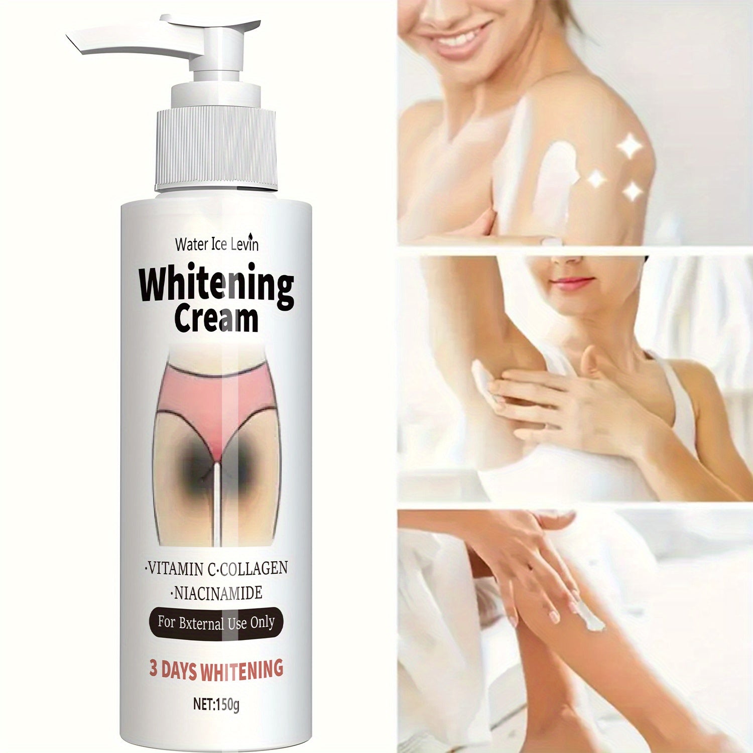Vitamin C Collagen Whitening Cream for Body, Underarms, Butt & Thighs, private areas