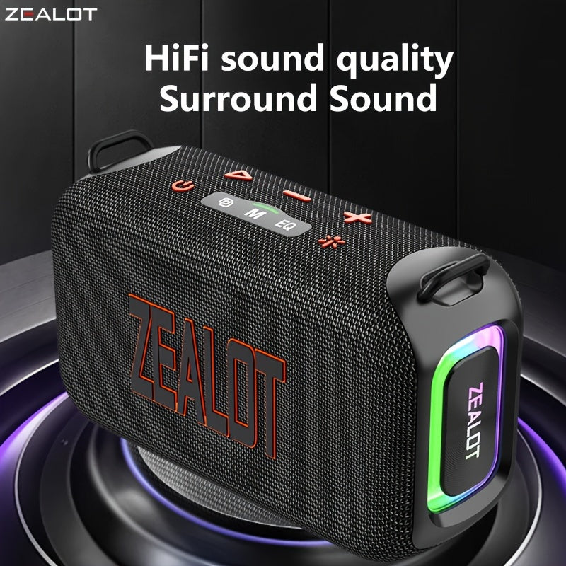 ZEALOT S85 Wireless Speakers, Outdoor Portable Subwoofer Speaker, Hifi Sound quality, RGB light, Dual Pairing