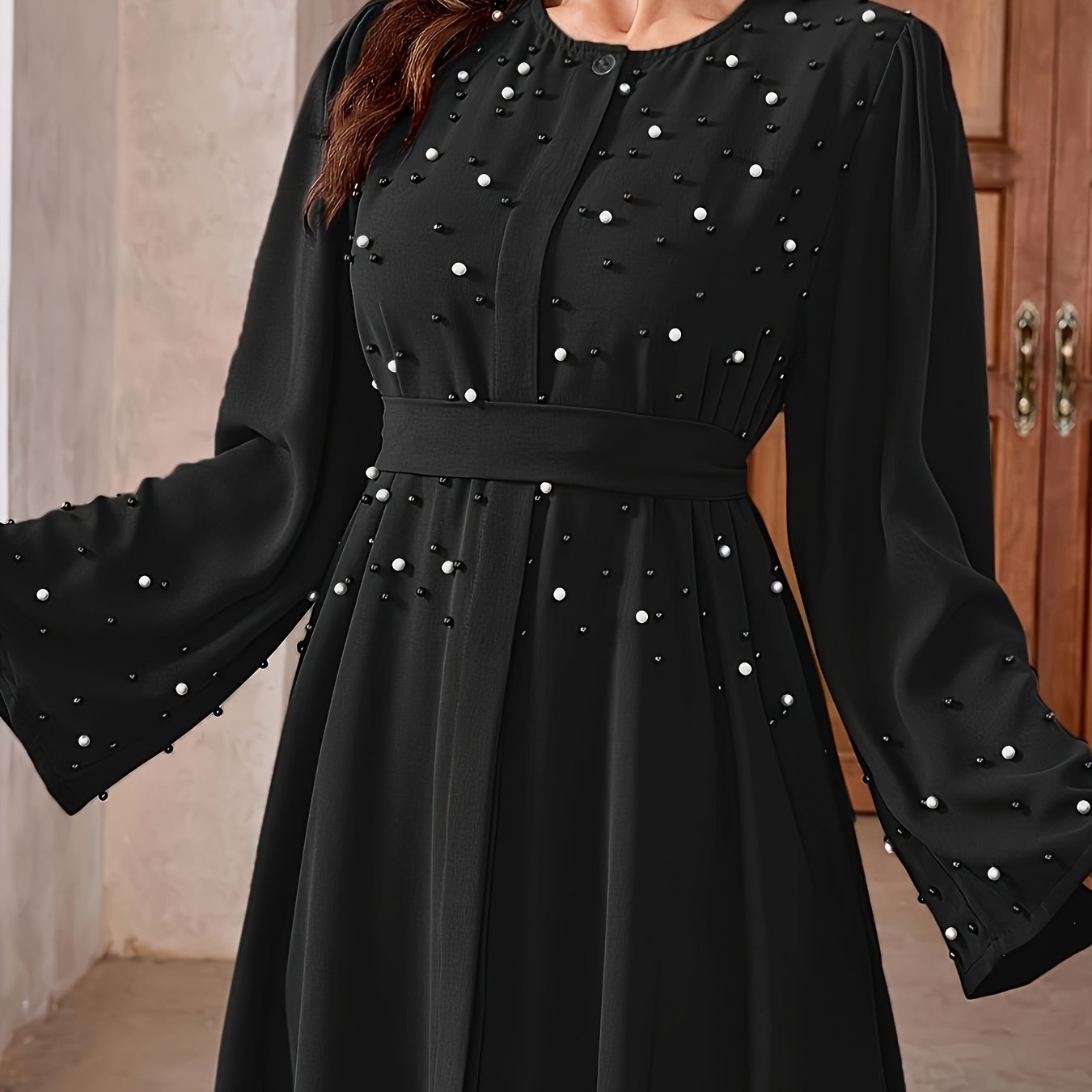 Abaya with Long Sleeves and Belt