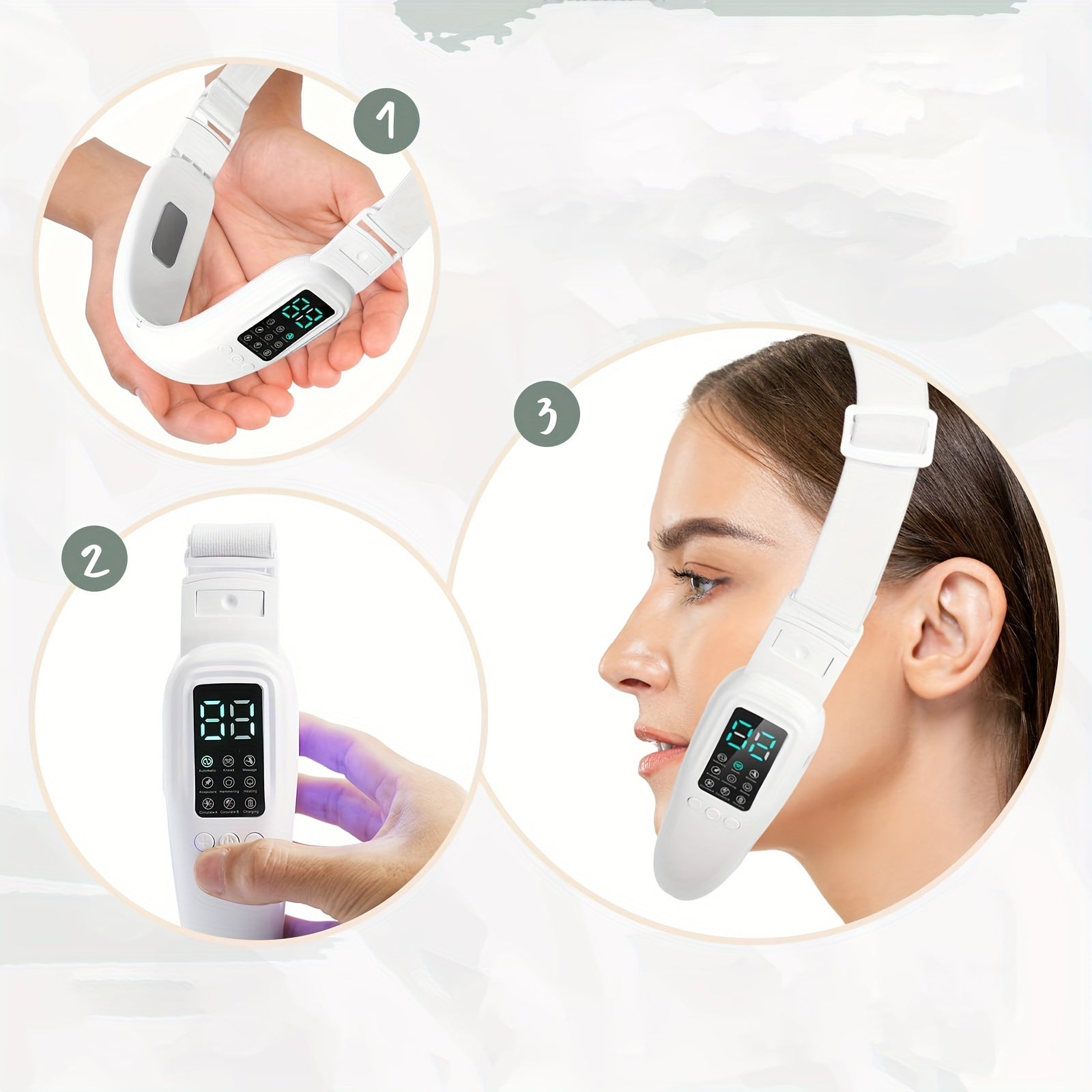 Electric Facial Massager, Portable Light Beige Care Device