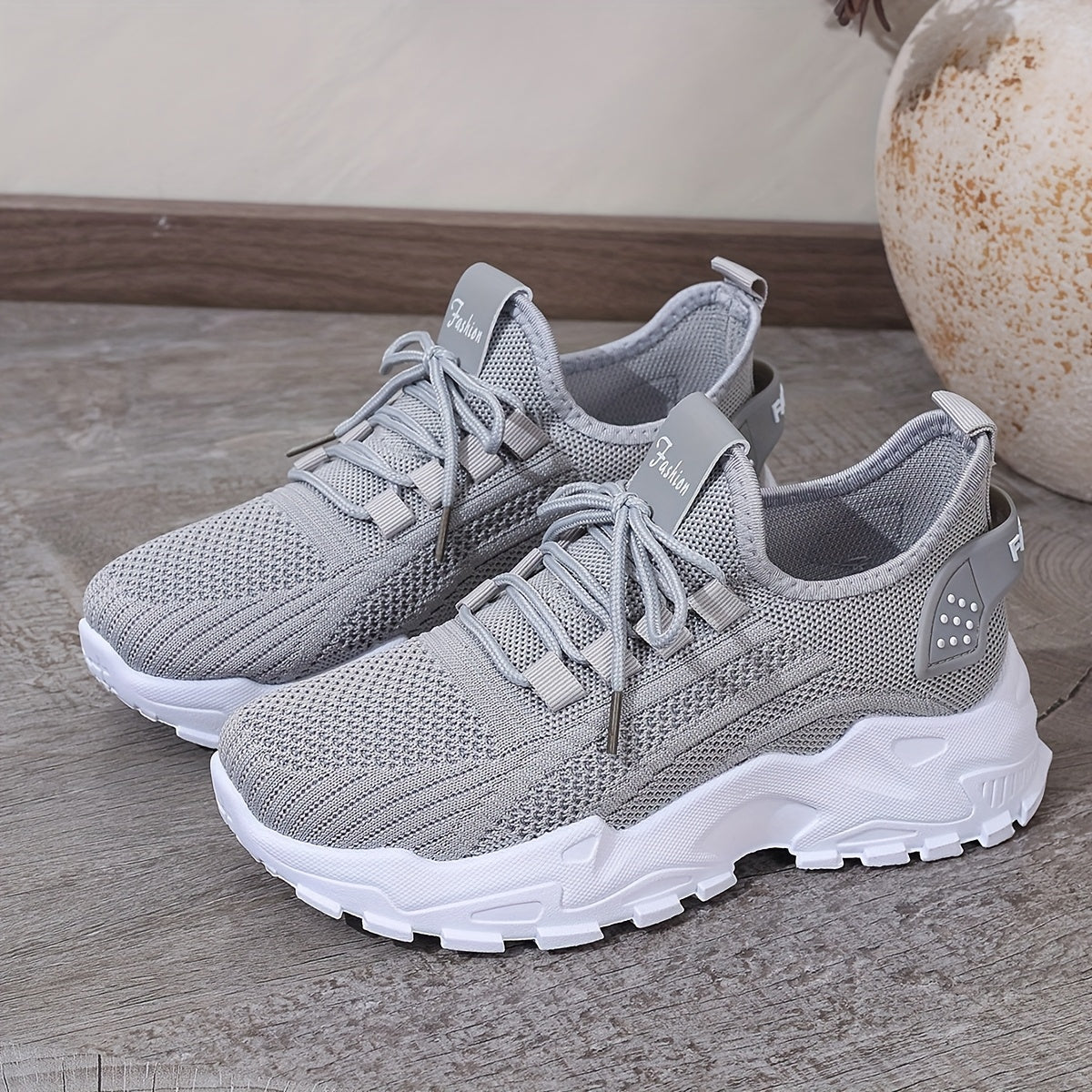 Plus Size Women's Lightweight Breathable Fabric Casual Sneakers - Stability Support Soft PU Sole, Vibrant Red All-Season Walking Shoes for