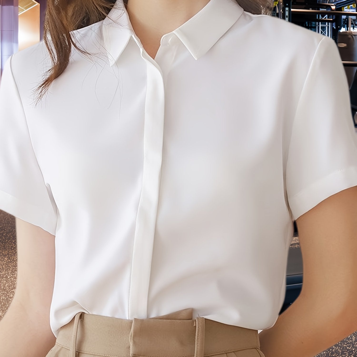 Women's Classic Short Sleeve Shirt, Versatile Design