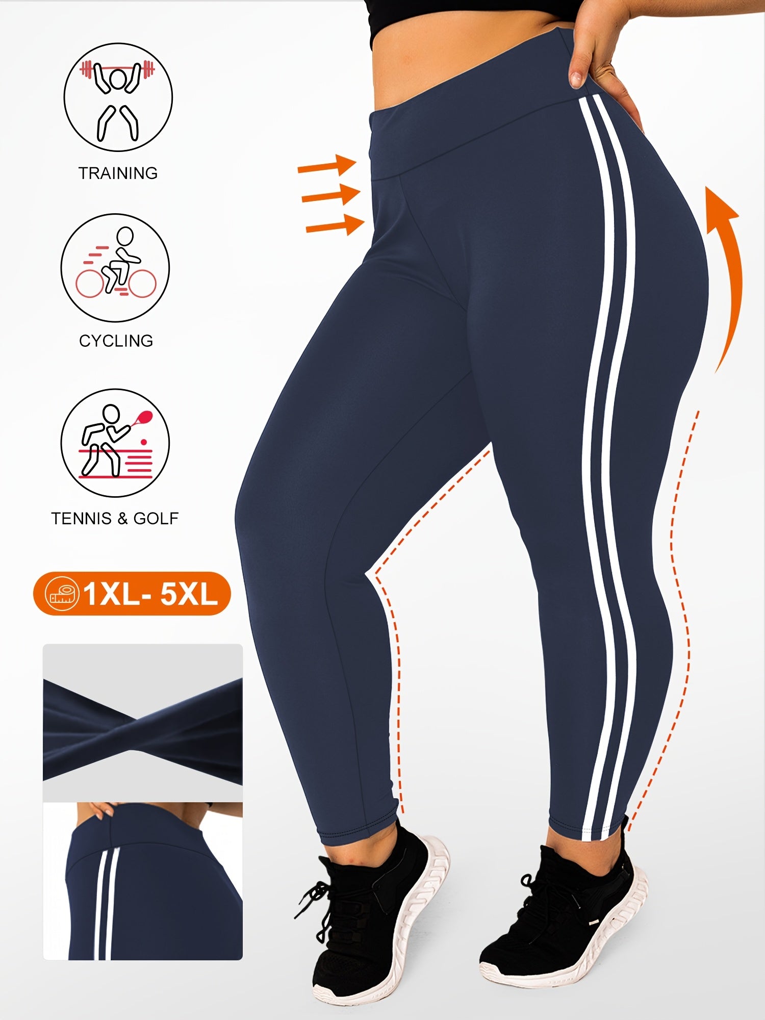 3-Pack Plus Size High Waist Skinny Leggings